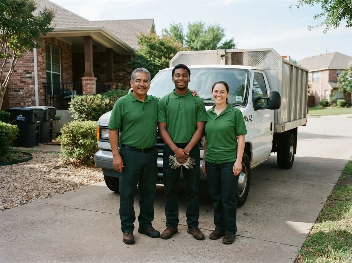 Blue Oak Dumpster Rental garbage collection service team in Dallas, TX